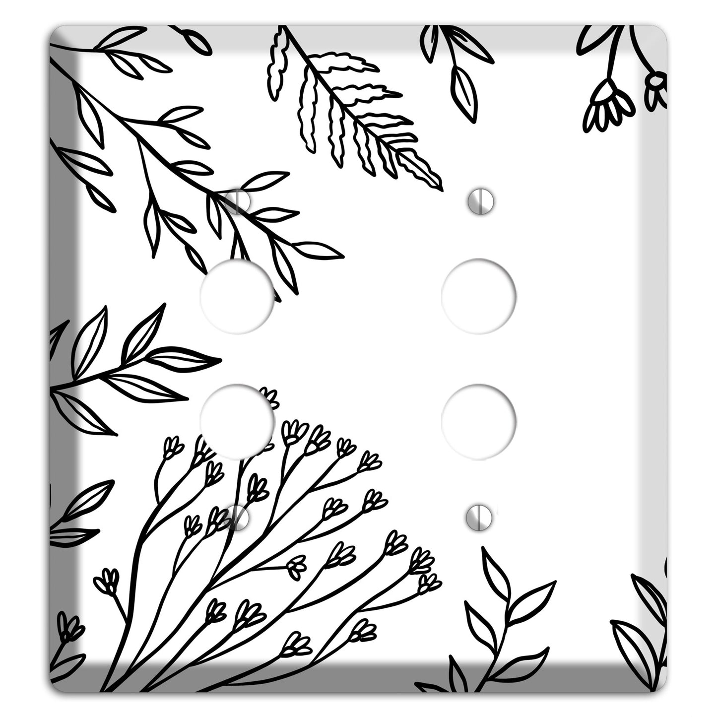 Hand-Drawn Floral 38 2 Pushbutton Wallplate