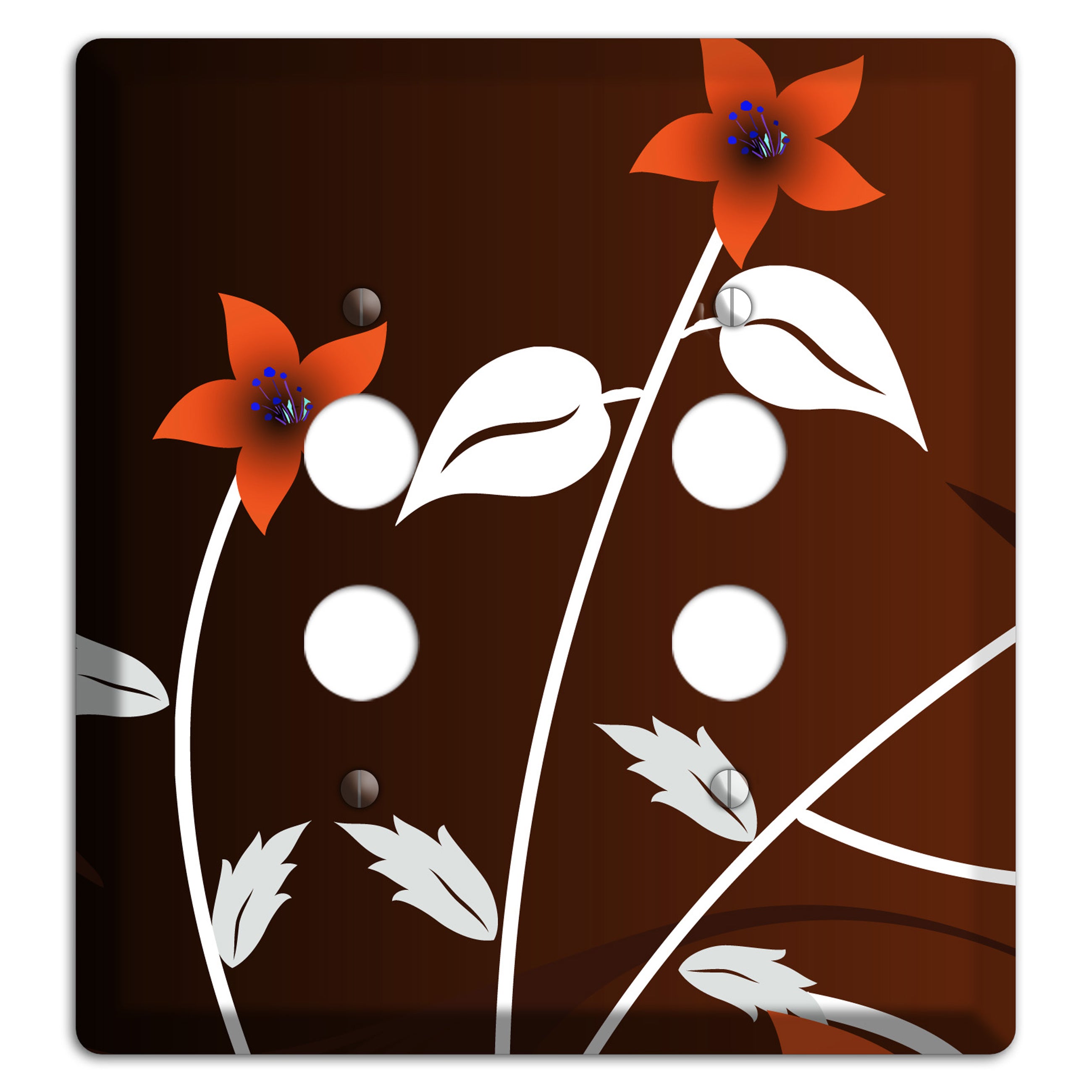 Black and Red Double Sprig 2 Pushbutton Wallplate