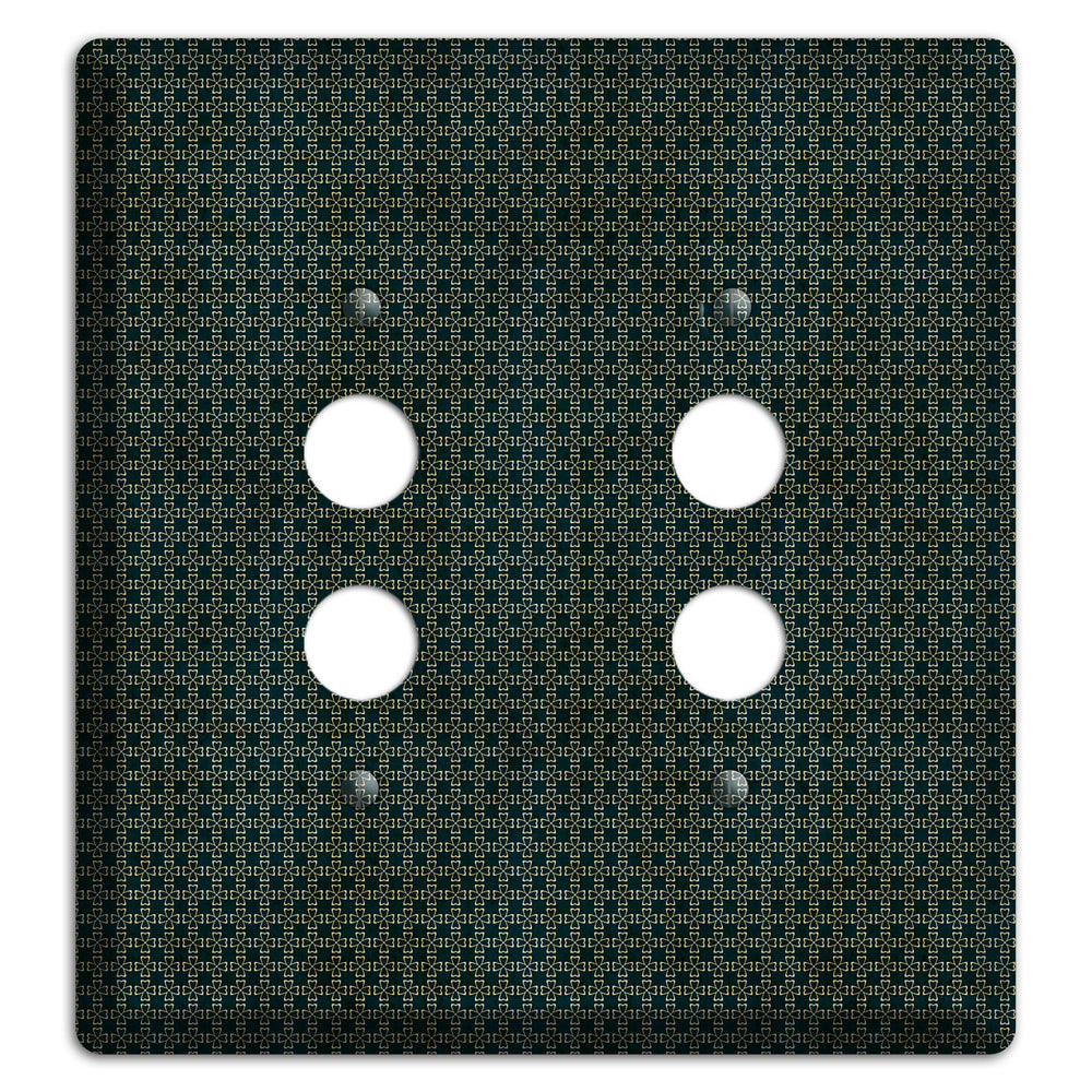 Dark Green Grunge Tiny Arabesque 2 Pushbutton Wallplate