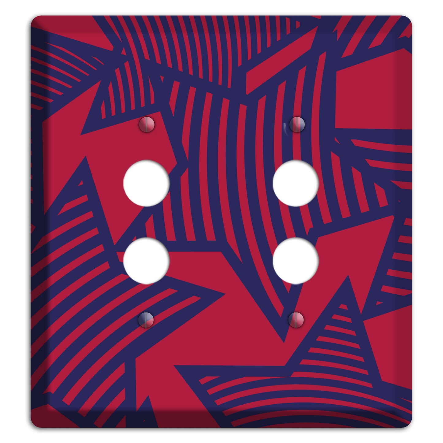 Red with Large Blue Stars 2 Pushbutton Wallplate