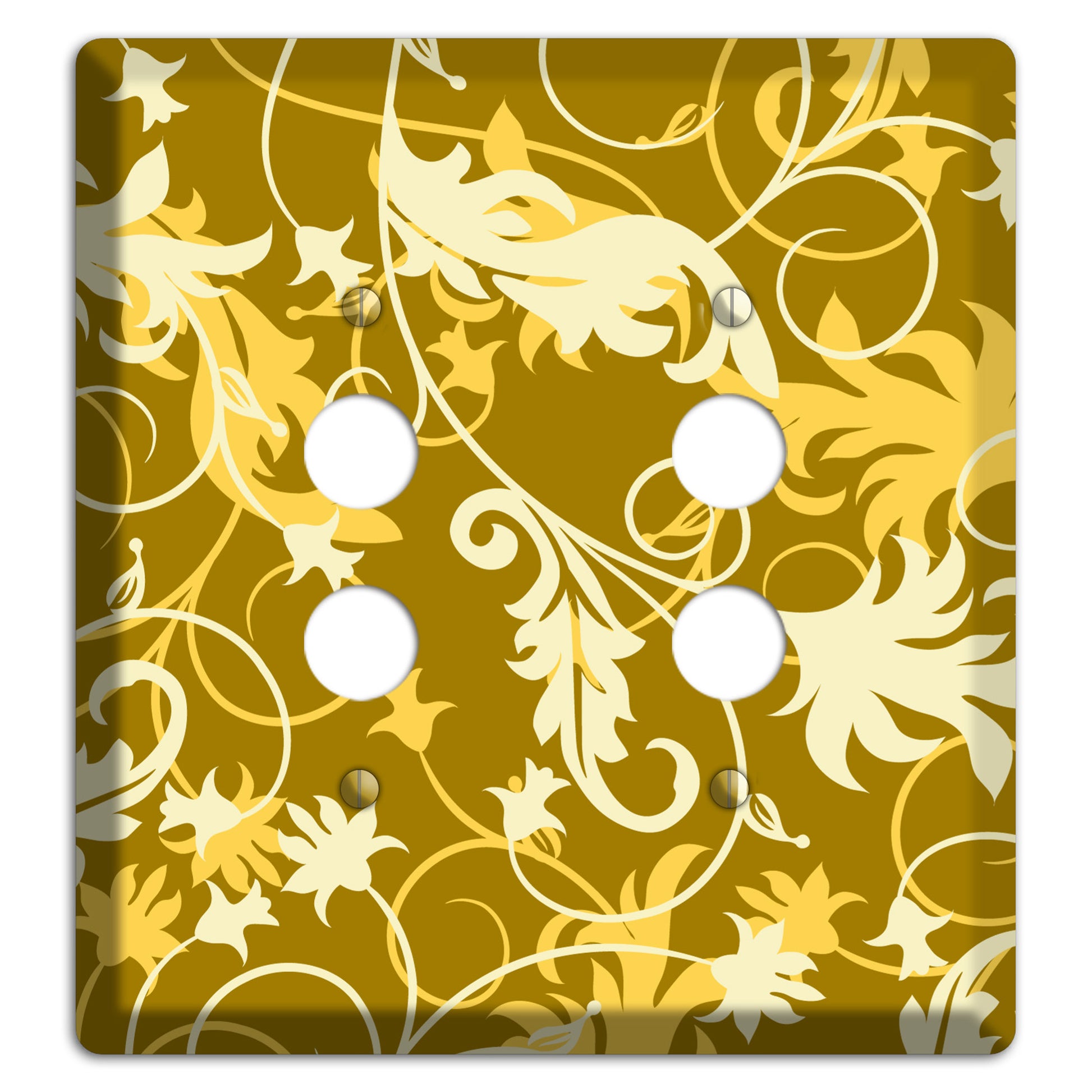 Brown and Tan Victorian Sprig 2 Pushbutton Wallplate