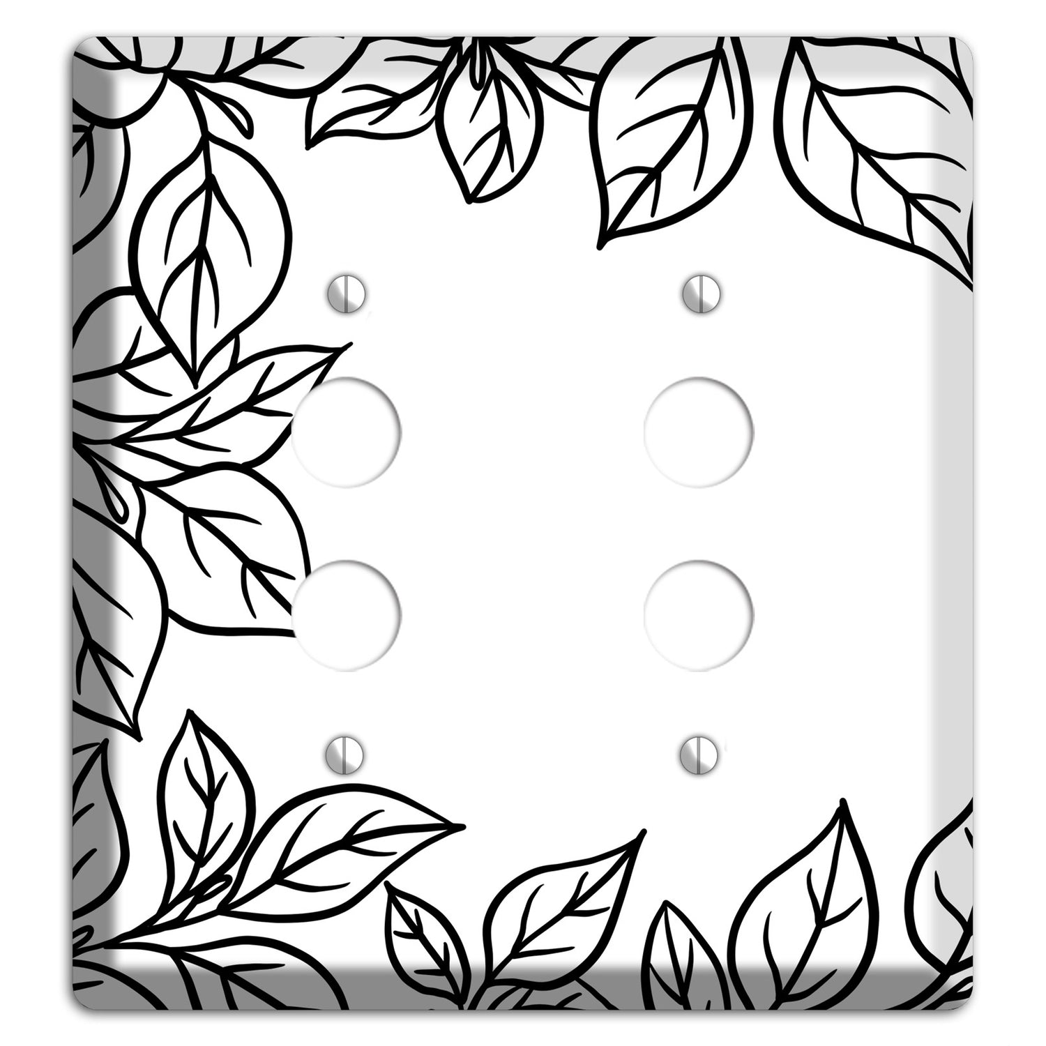 Hand-Drawn Leaves 7 2 Pushbutton Wallplate