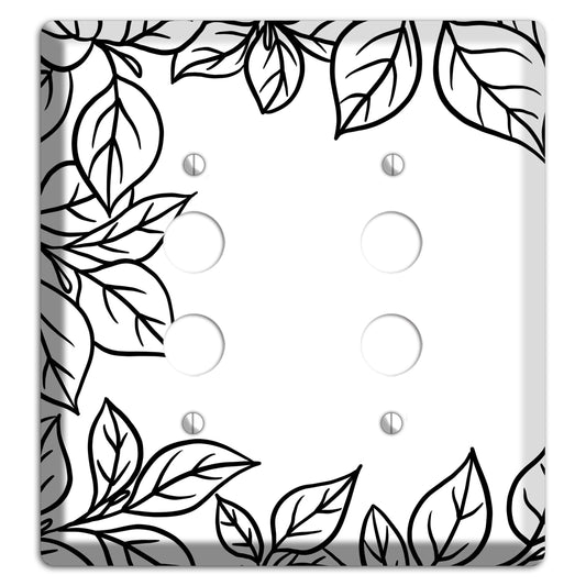Hand-Drawn Leaves 7 2 Pushbutton Wallplate