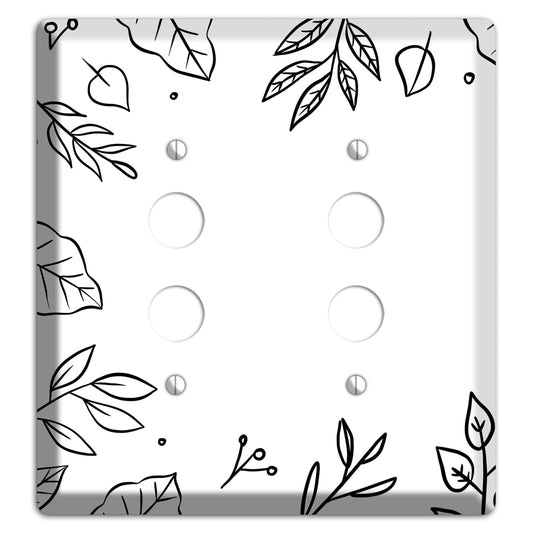 Hand-Drawn Floral 33 2 Pushbutton Wallplate