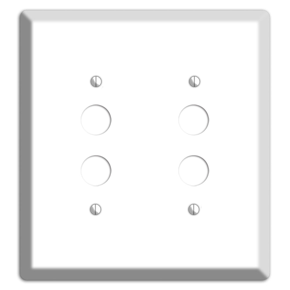 White Metal 2 Pushbutton Wallplate