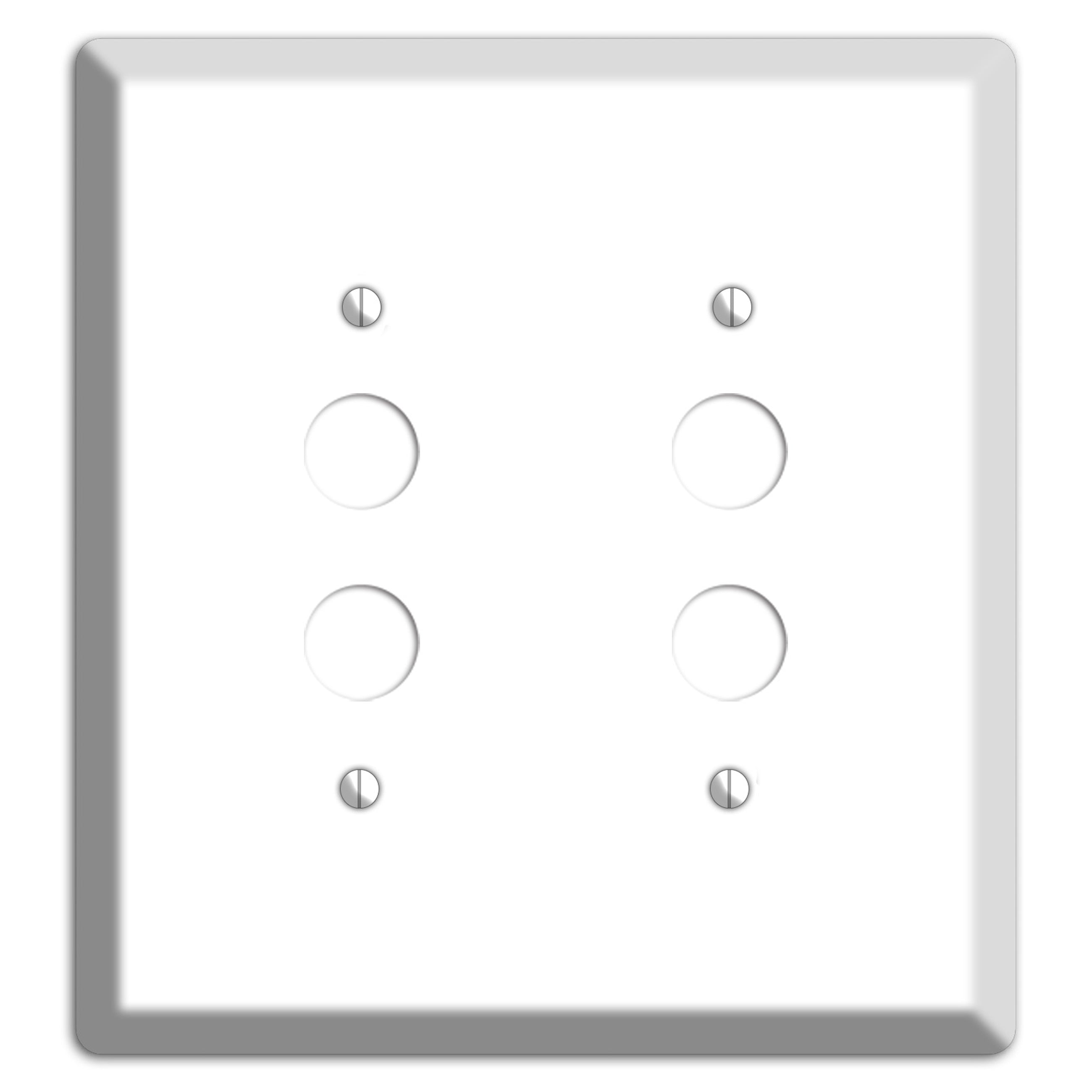 White Metal 2 Pushbutton Wallplate