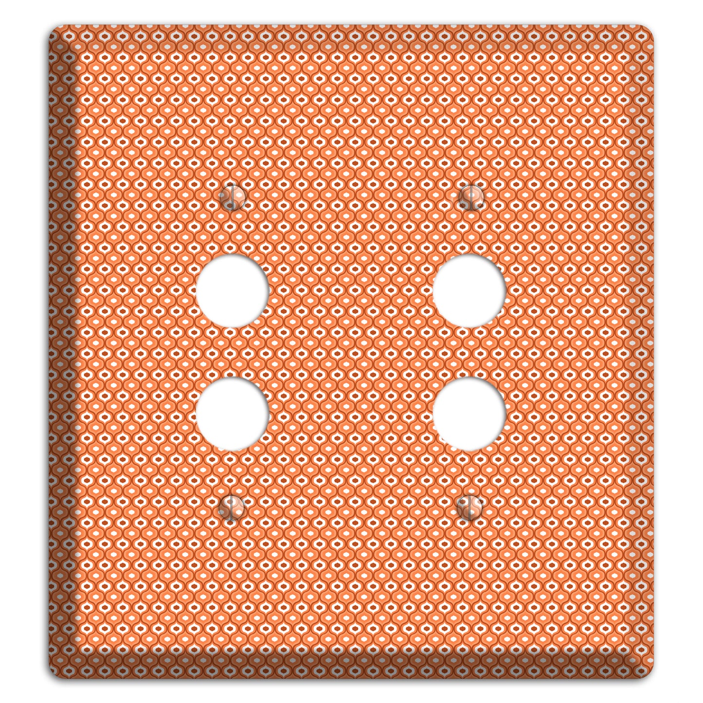 Coral Tiny Double Scallop 2 Pushbutton Wallplate