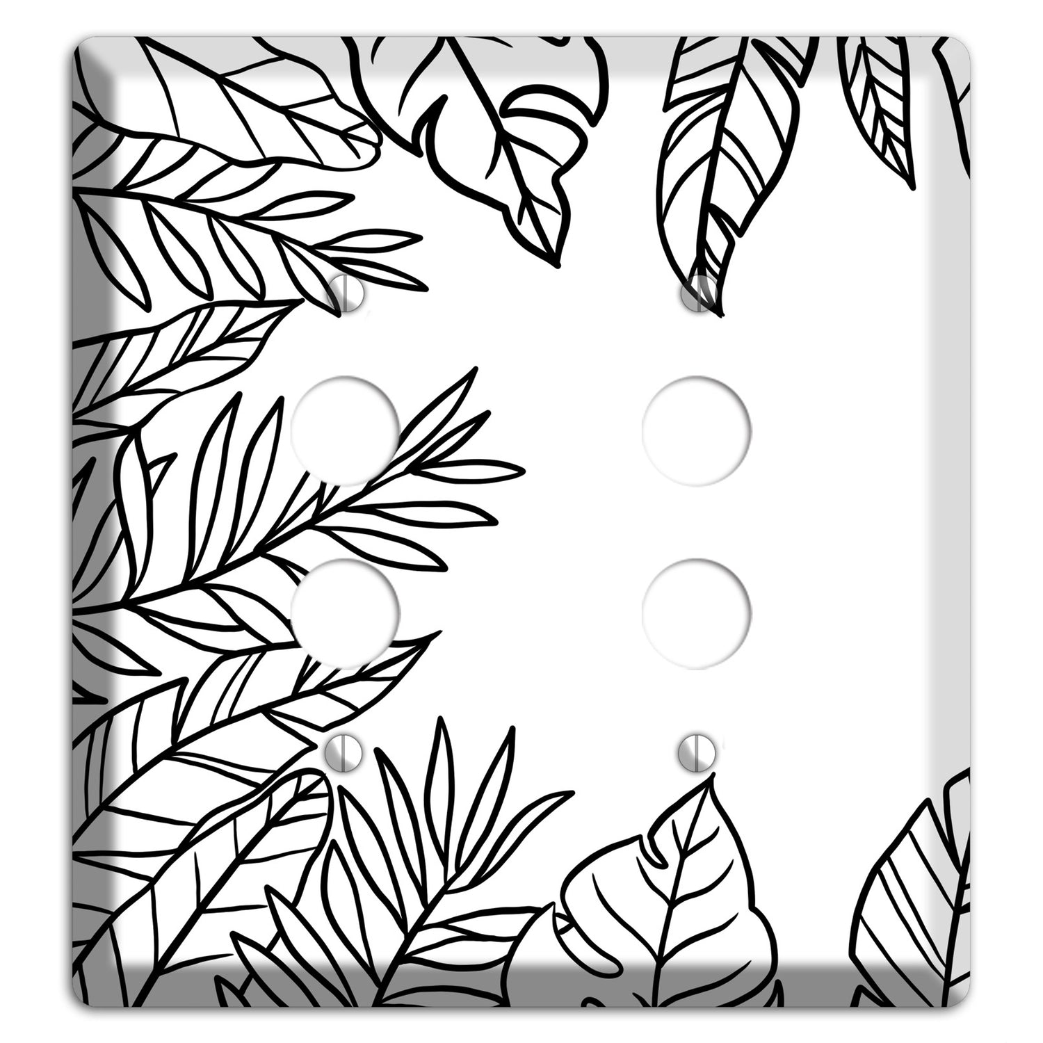 Hand-Drawn Leaves 5 2 Pushbutton Wallplate