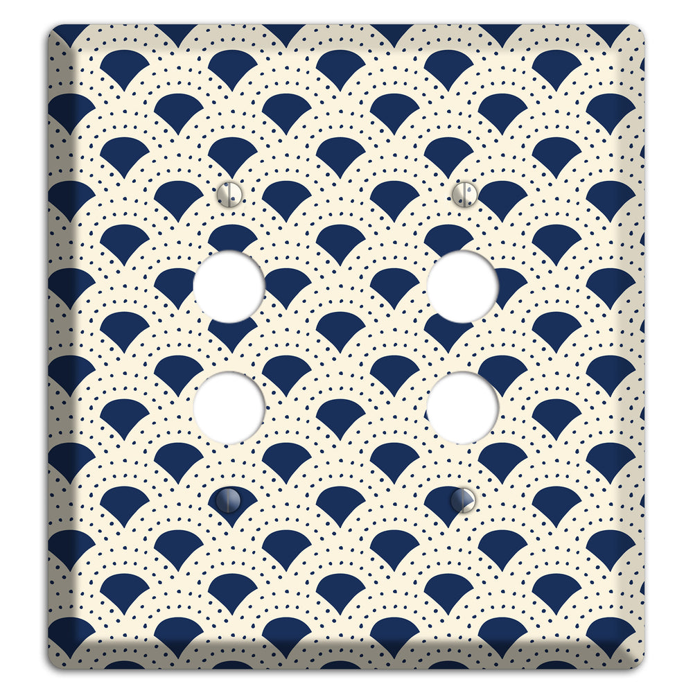 Navy Confetti Fan 2 Pushbutton Wallplate