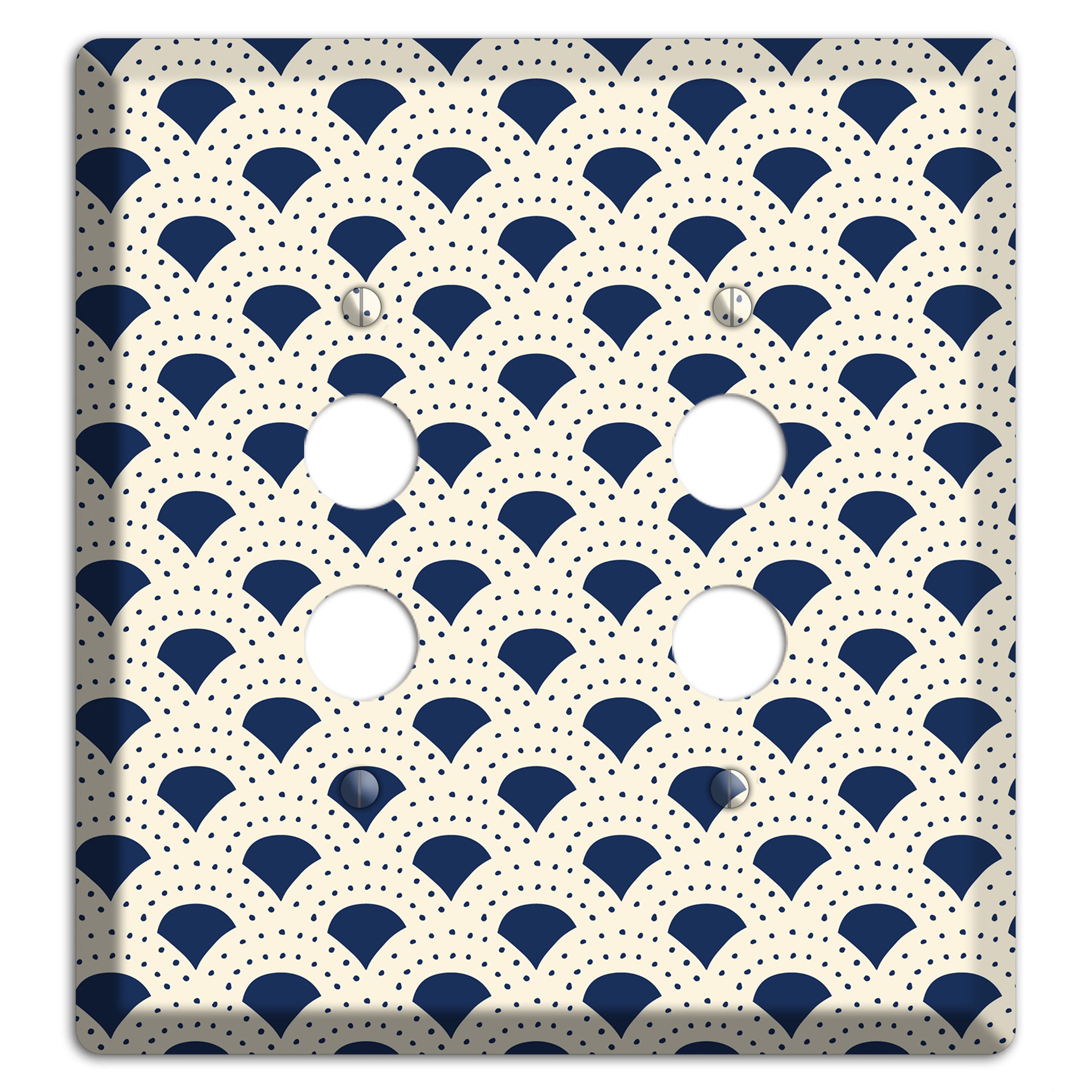 Navy Confetti Fan 2 Pushbutton Wallplate