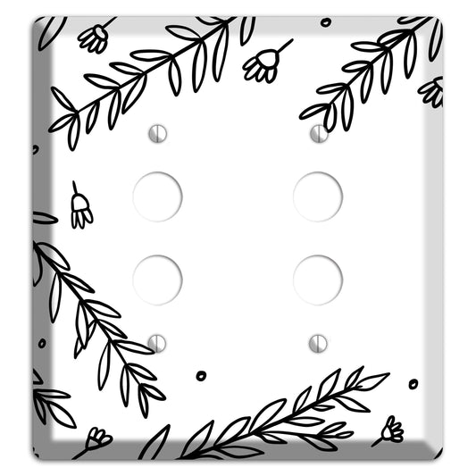 Hand-Drawn Floral 37 2 Pushbutton Wallplate