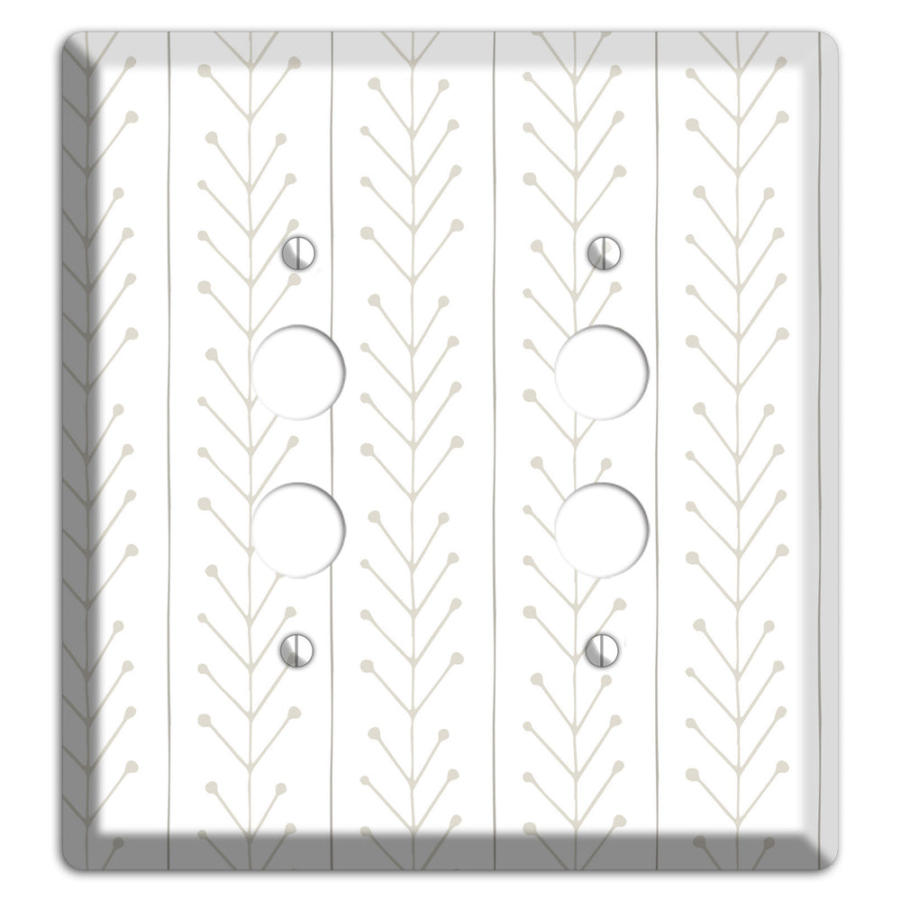 Simple Scandanavian Style F 2 Pushbutton Wallplate