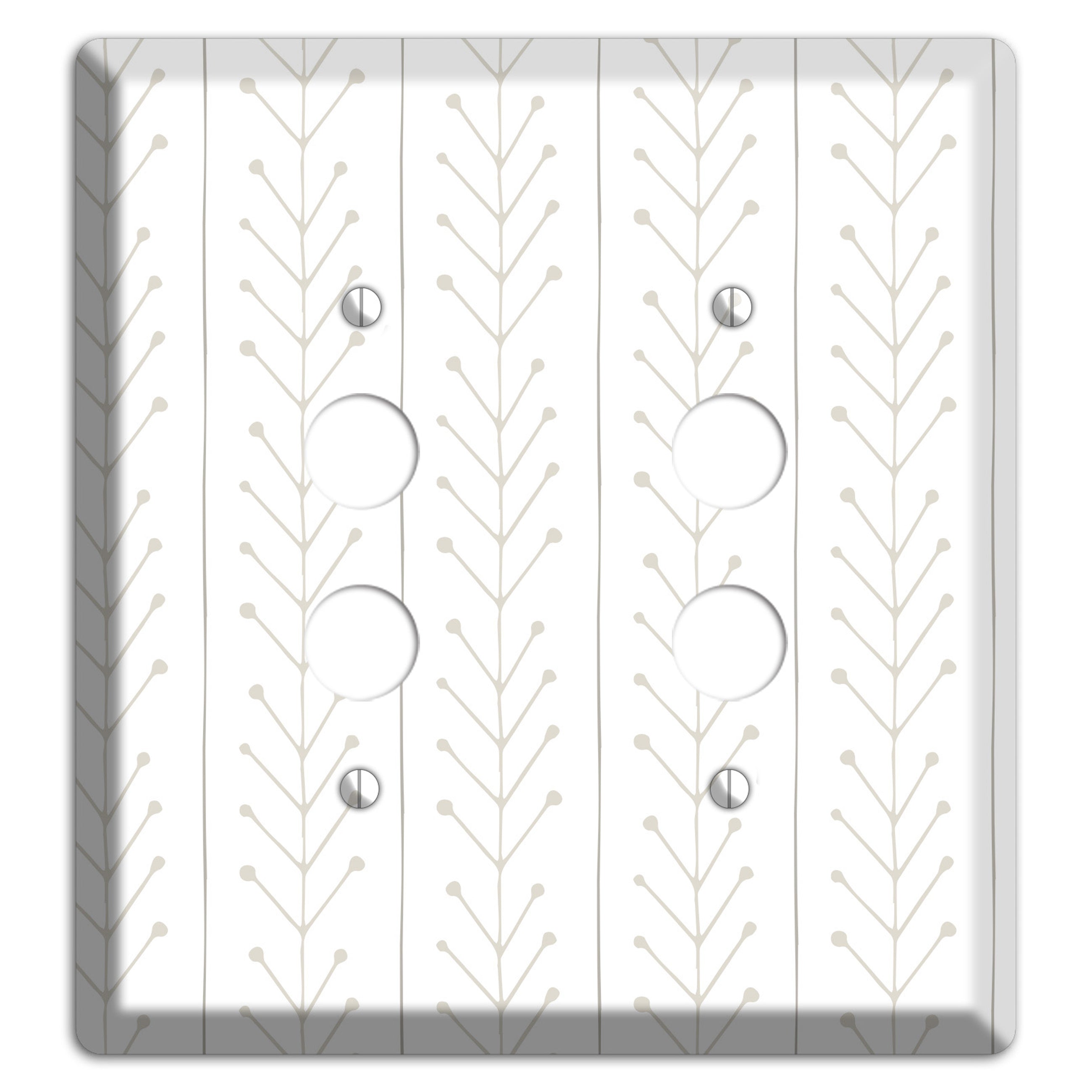 Simple Scandanavian Style F 2 Pushbutton Wallplate