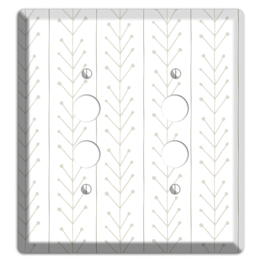 Simple Scandanavian Style F 2 Pushbutton Wallplate