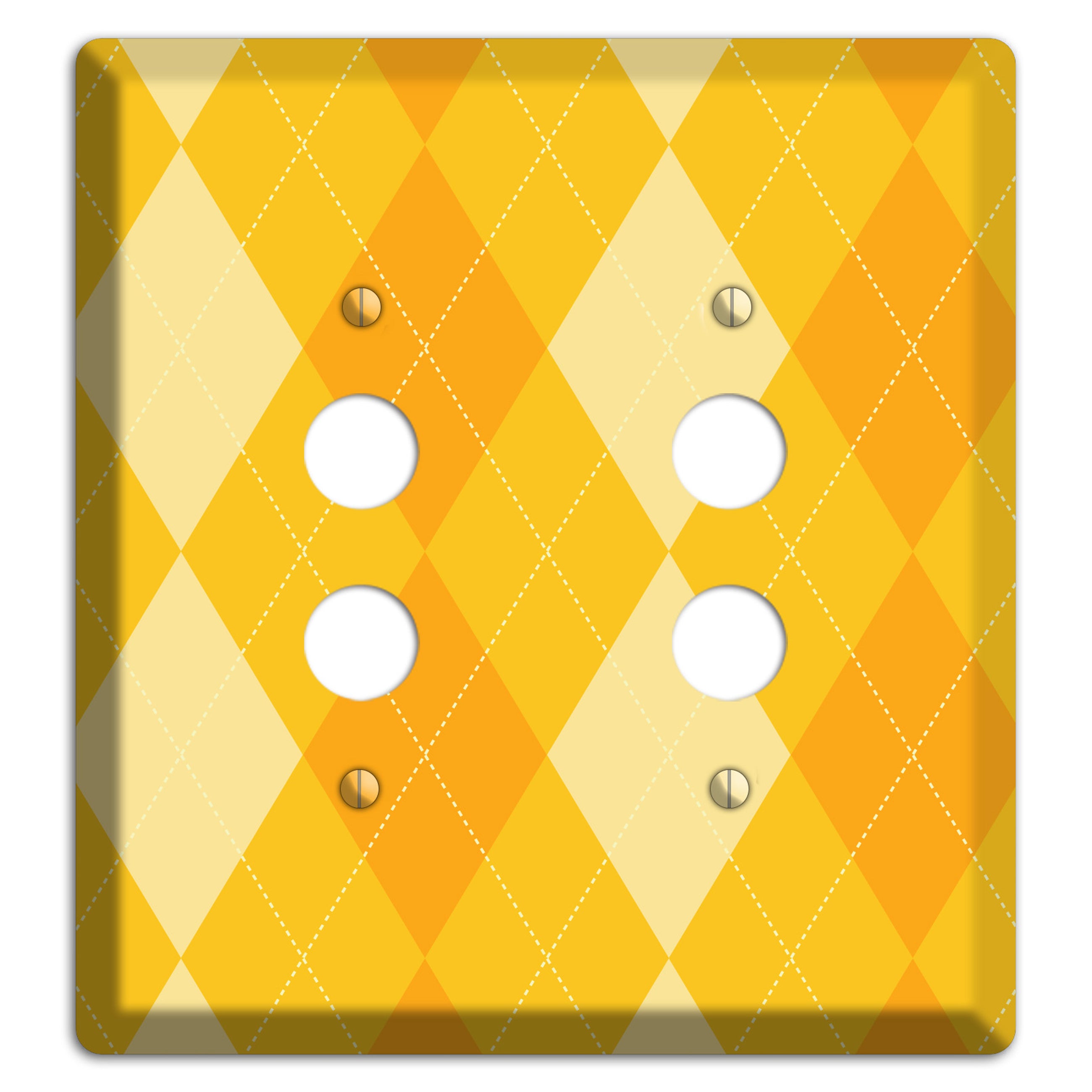 Yellow Argyle 2 Pushbutton Wallplate