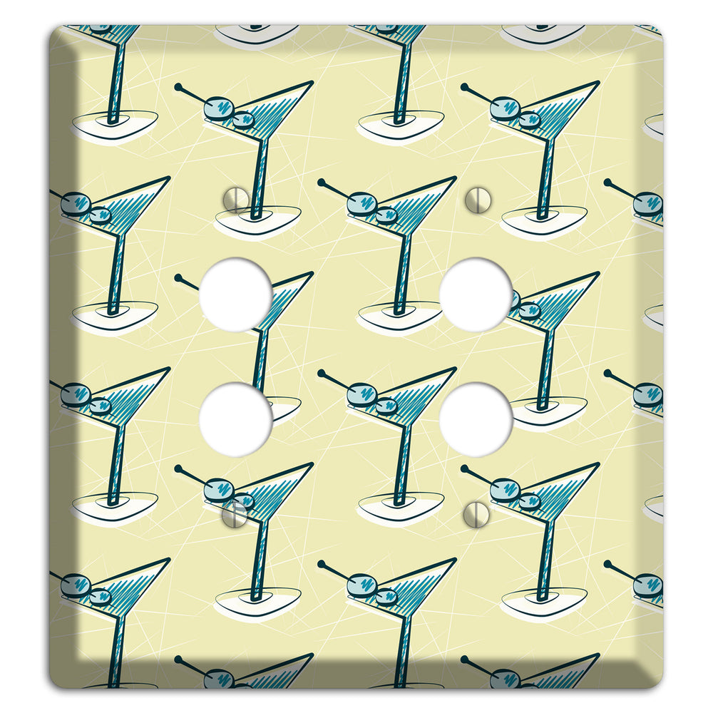 Yellow Martini 2 Pushbutton Wallplate