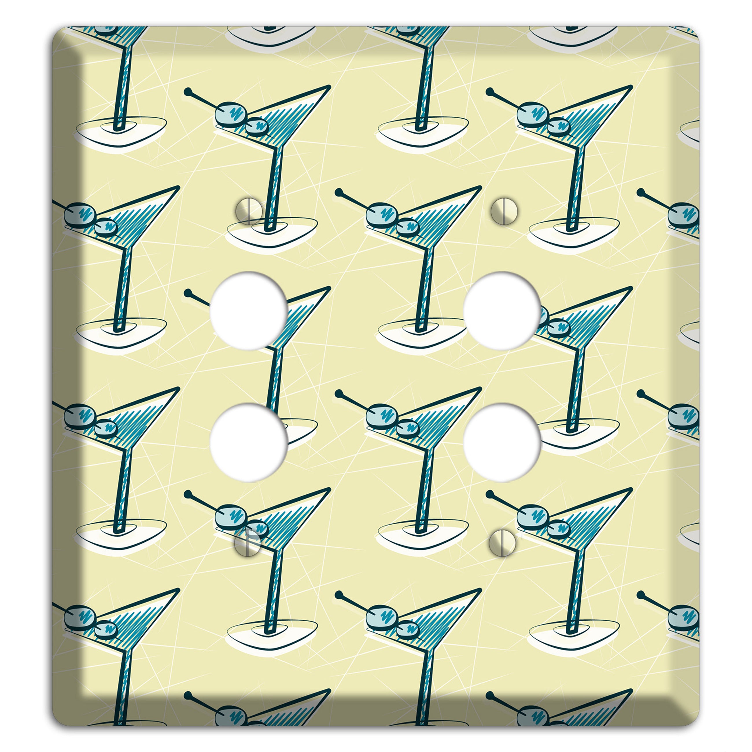Yellow Martini 2 Pushbutton Wallplate