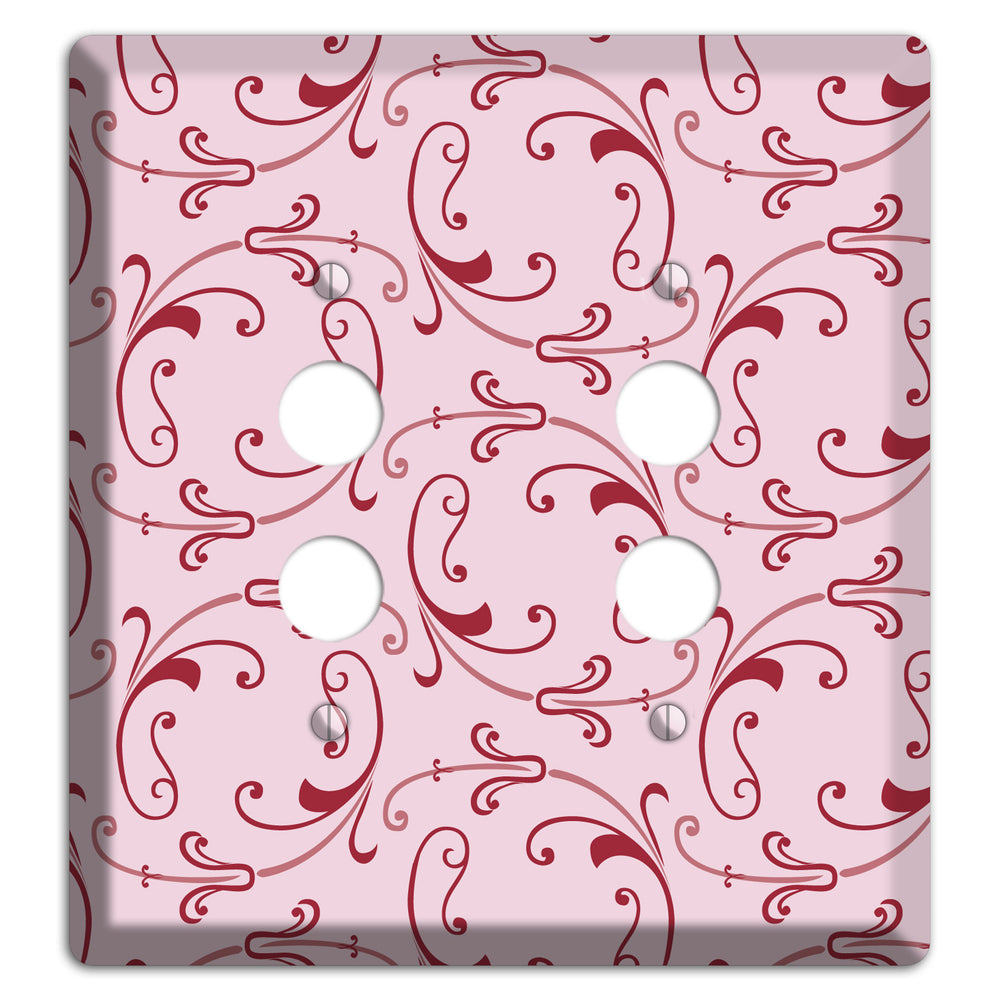 Pink Victorian Sprig 2 Pushbutton Wallplate