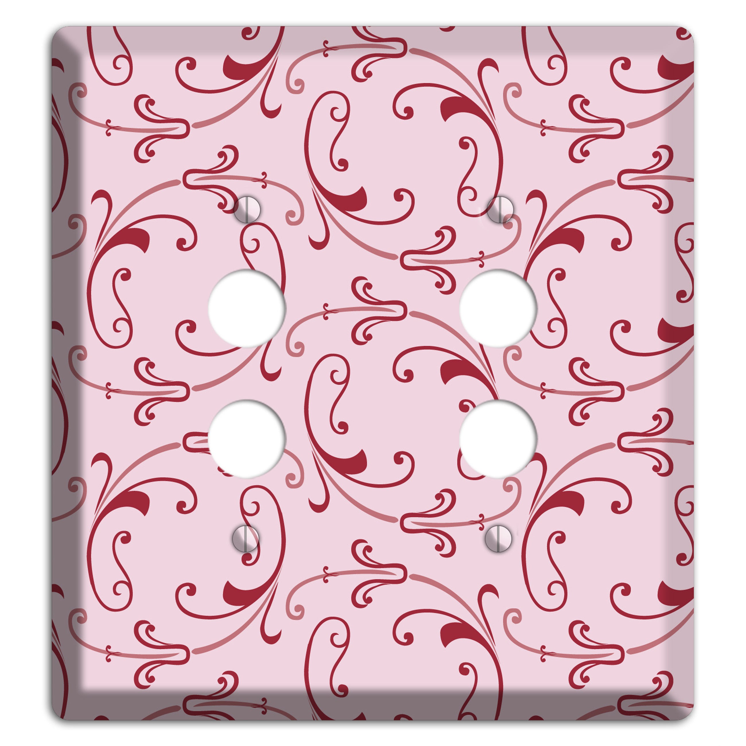 Pink Victorian Sprig 2 Pushbutton Wallplate