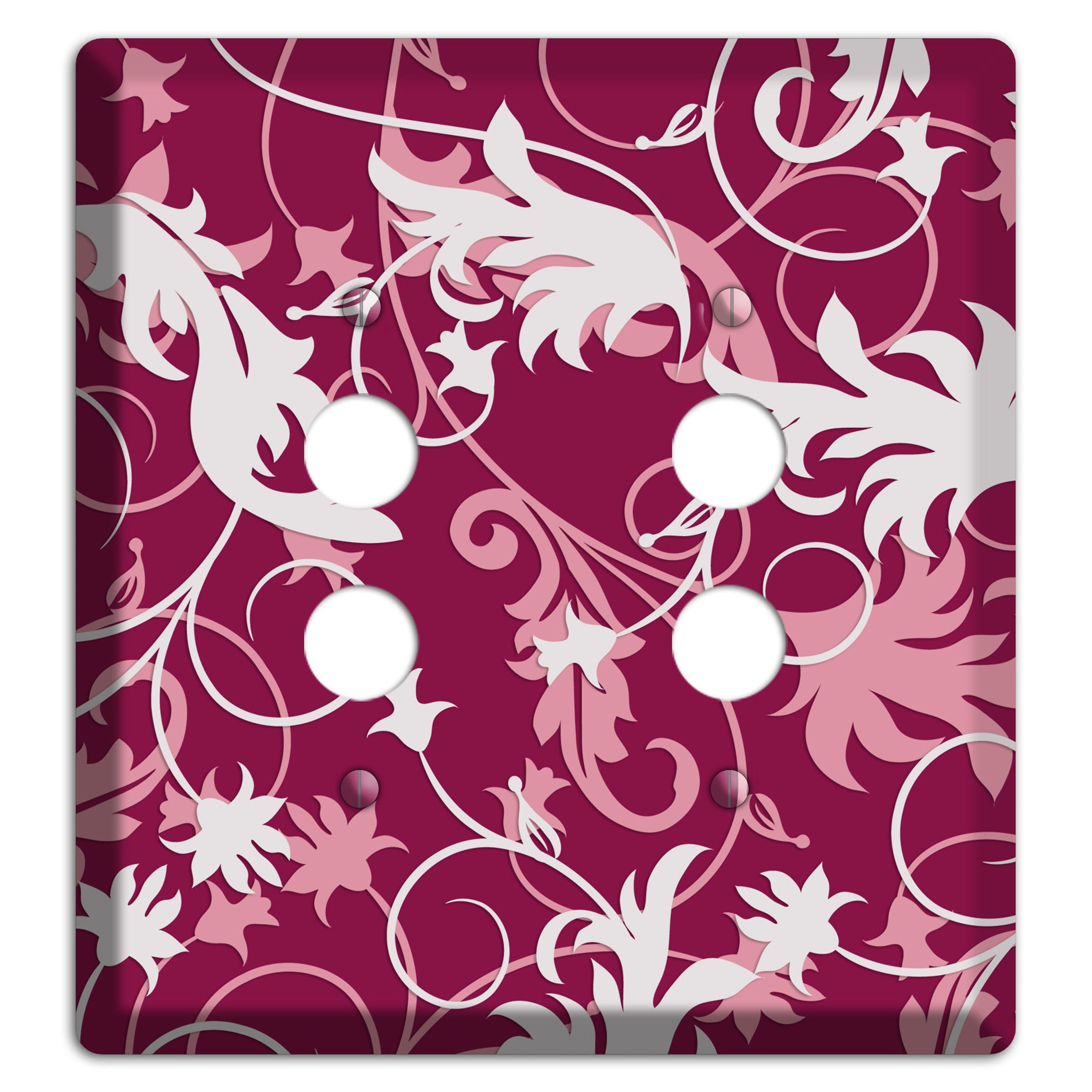 Fuschia and Pink Victorian Sprig 2 Pushbutton Wallplate