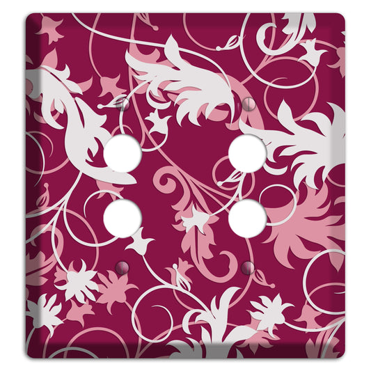 Fuschia and Pink Victorian Sprig 2 Pushbutton Wallplate