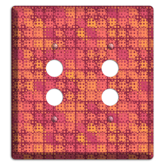 Coral Grunge Squares 2 Pushbutton Wallplate