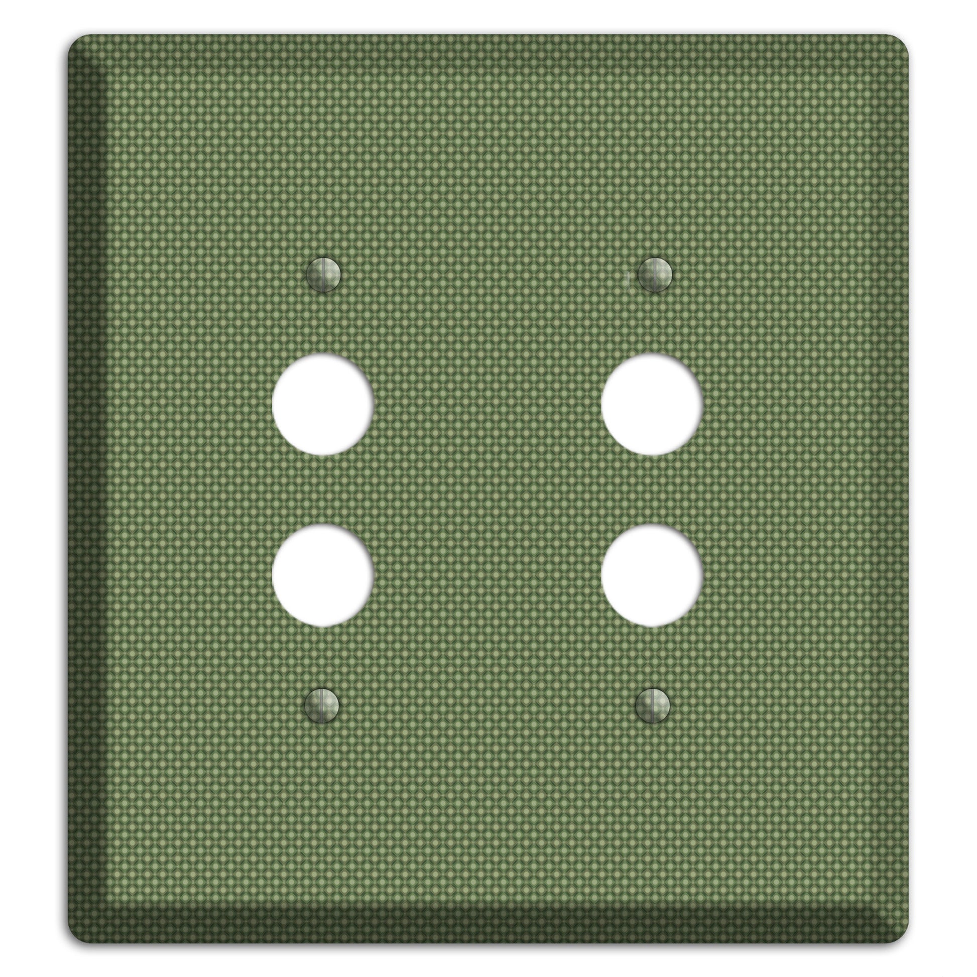 Multi Green Tiny Checkered Circles 2 Pushbutton Wallplate