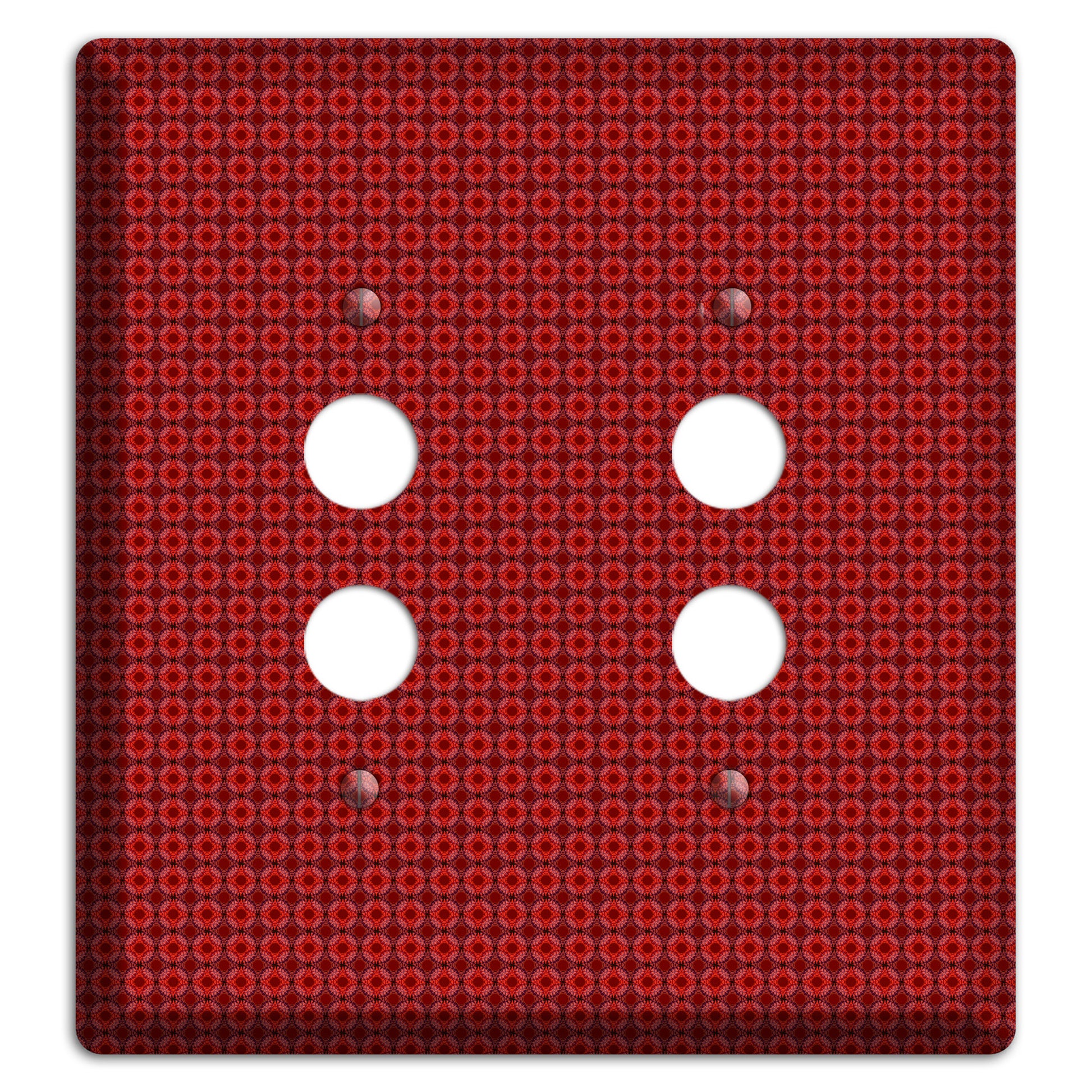 Multi Red Tiled Foulard 2 Pushbutton Wallplate