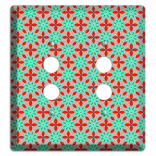 Green and Red Foulard 2 Pushbutton Wallplate