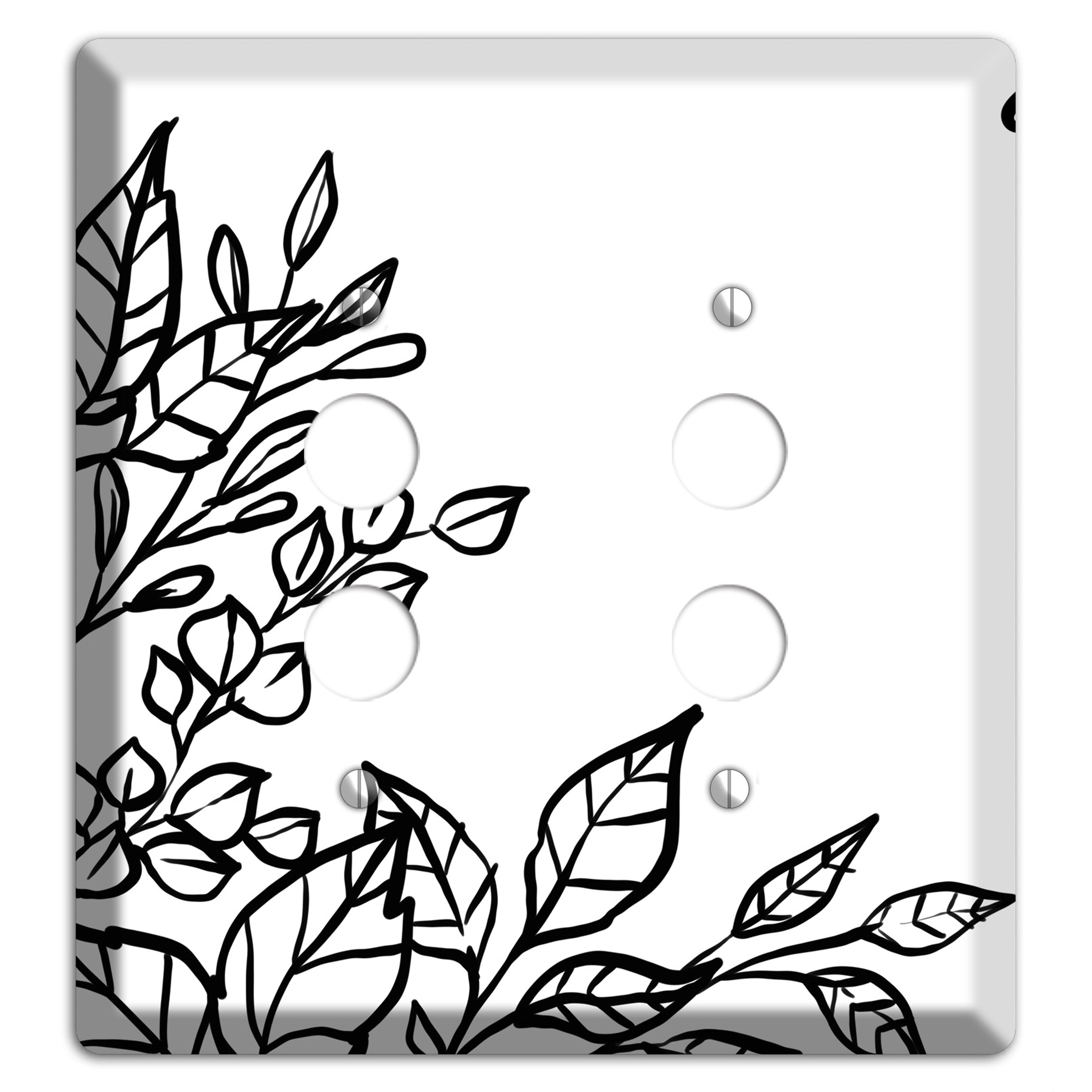 Hand-Drawn Floral 19 2 Pushbutton Wallplate