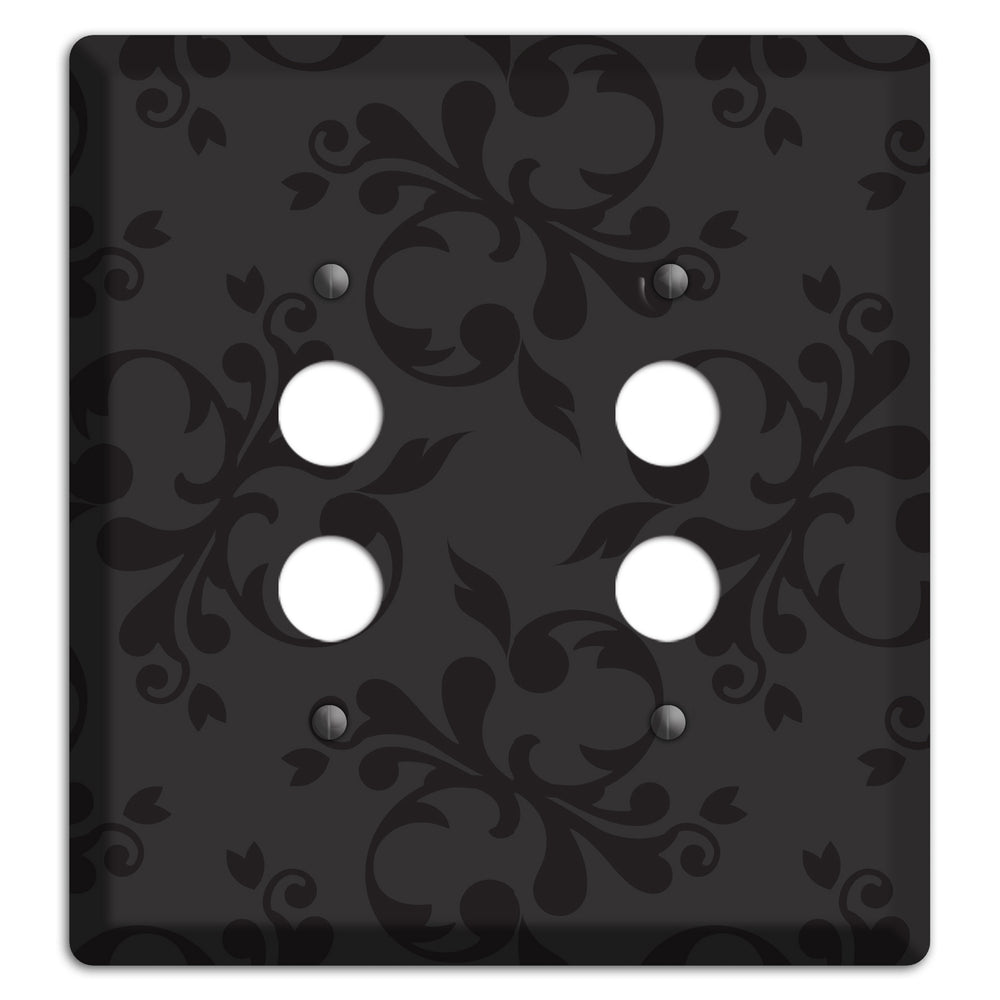 Black Victorian Toile 2 Pushbutton Wallplate