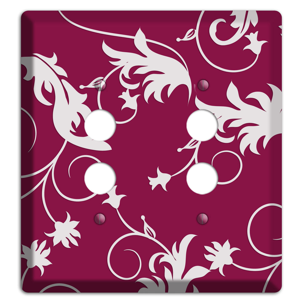 Fuschia Victorian Sprig 2 Pushbutton Wallplate