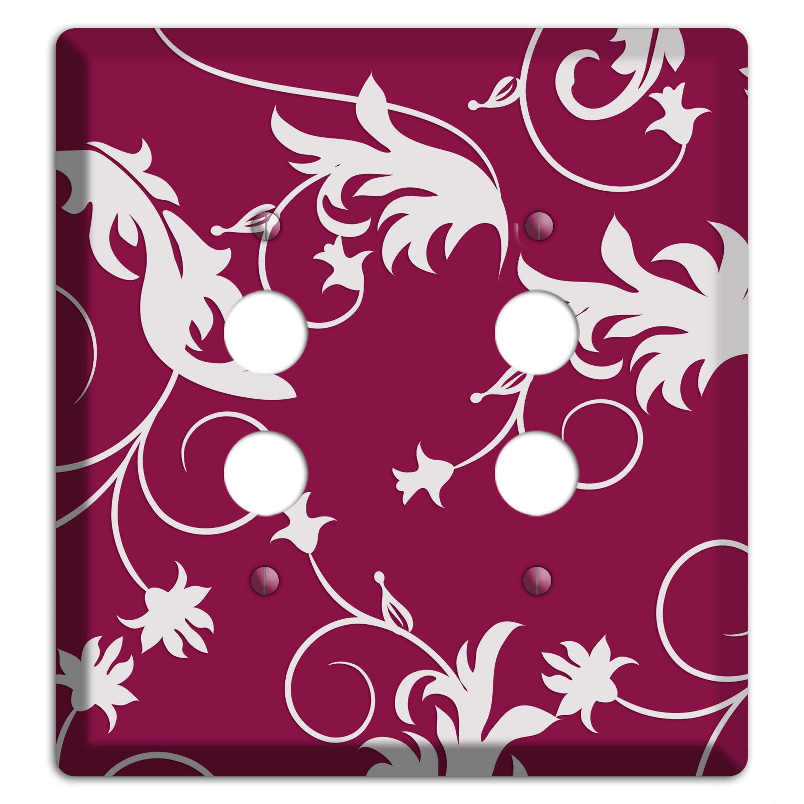 Fuschia Victorian Sprig 2 Pushbutton Wallplate