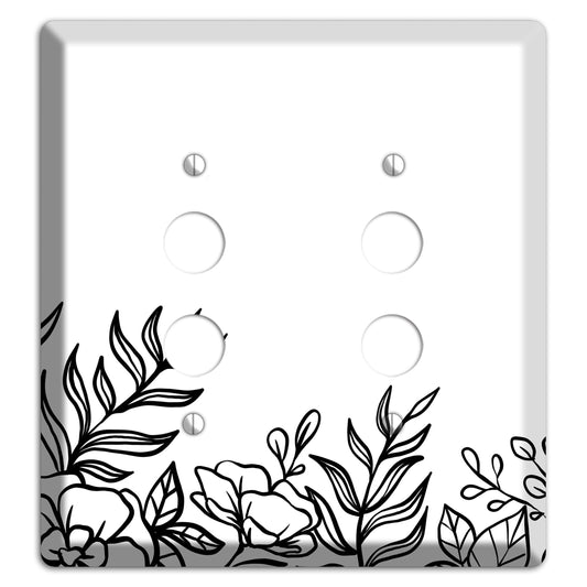 Hand-Drawn Floral 16 2 Pushbutton Wallplate