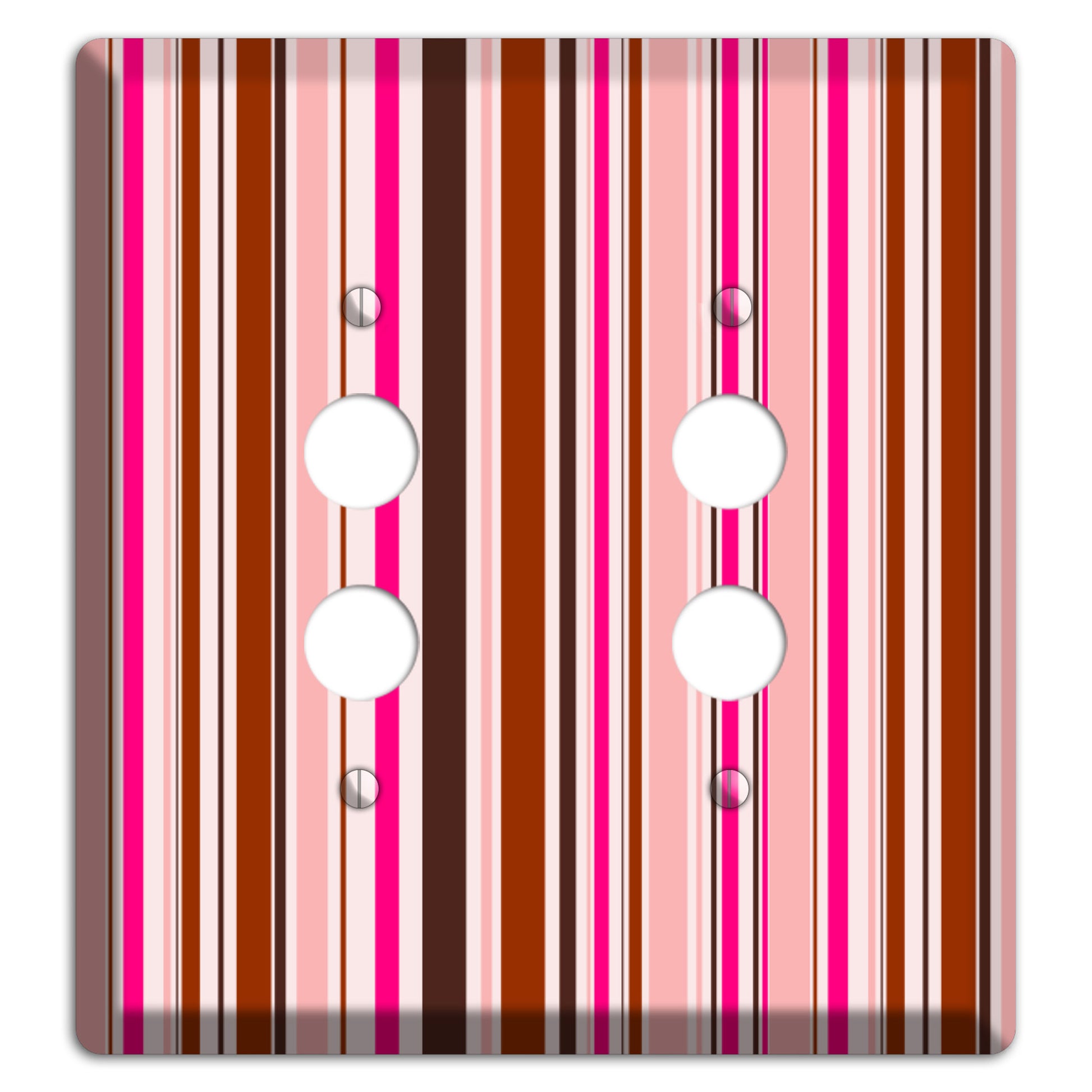 Pink Stripes 2 Pushbutton Wallplate