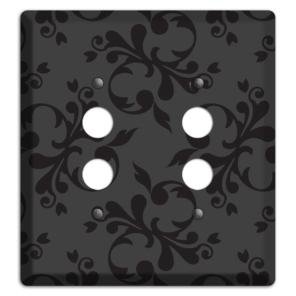 Grey Victorian Toile 2 Pushbutton Wallplate