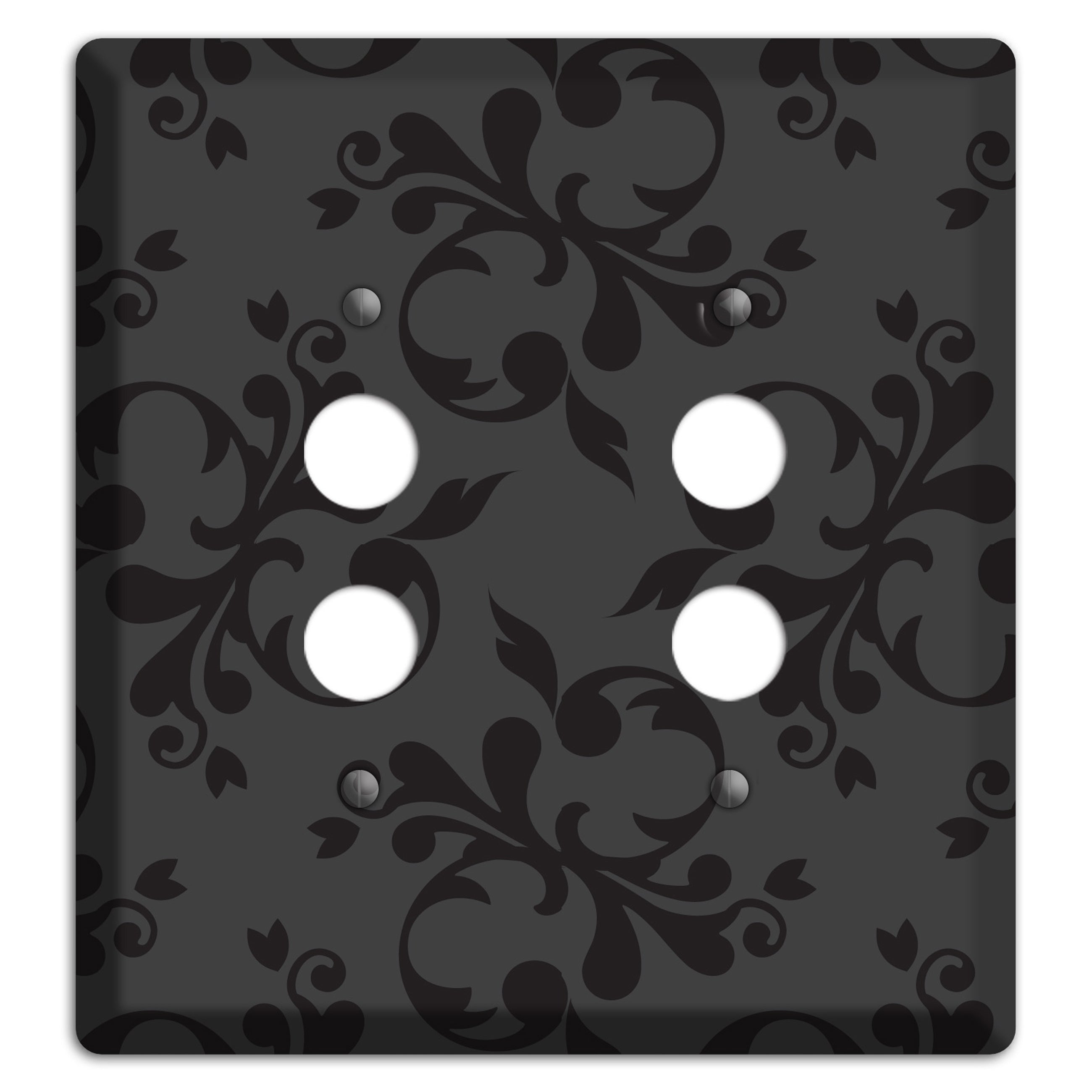 Grey Victorian Toile 2 Pushbutton Wallplate