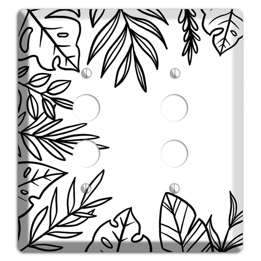 Hand-Drawn Leaves 4 2 Pushbutton Wallplate