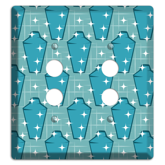 Blue and Teal Shaker 2 Pushbutton Wallplate