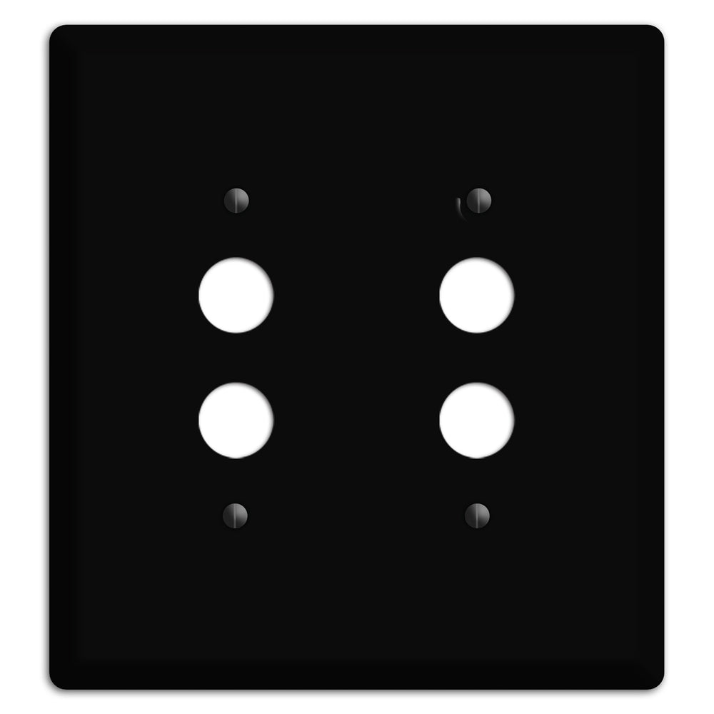 Satin Black Metal 2 Pushbutton Wallplate