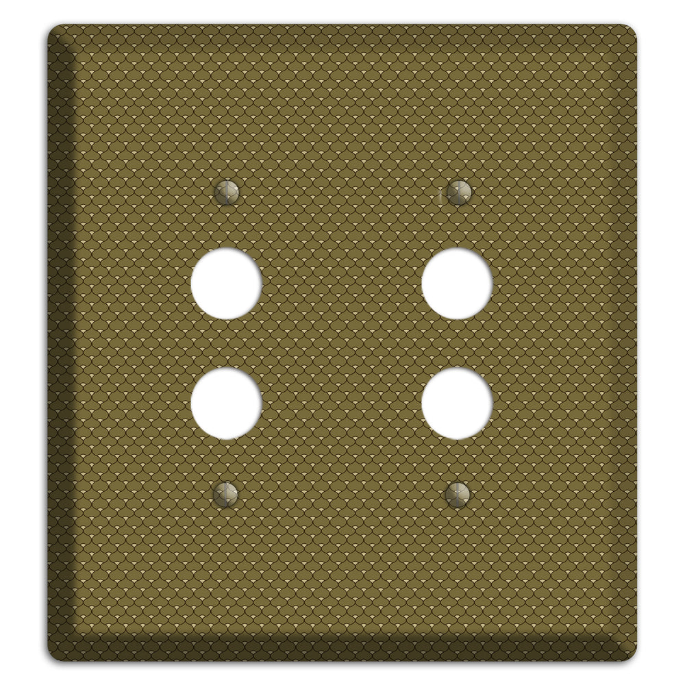 Brown Tiny Deco Scallop 2 Pushbutton Wallplate