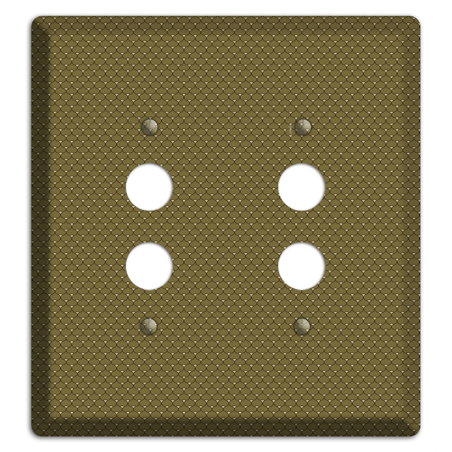 Brown Tiny Deco Scallop 2 Pushbutton Wallplate