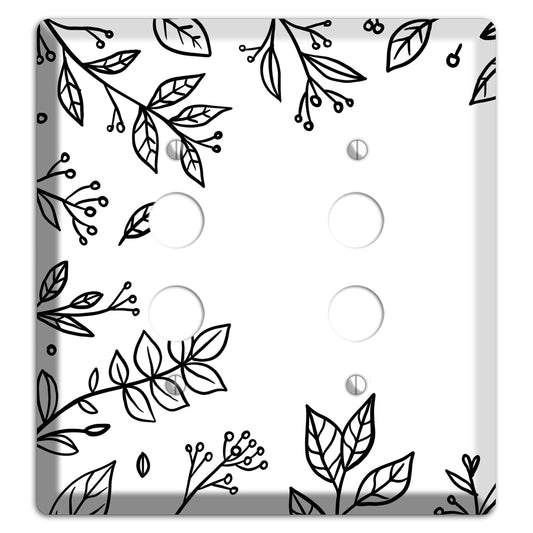 Hand-Drawn Floral 28 2 Pushbutton Wallplate