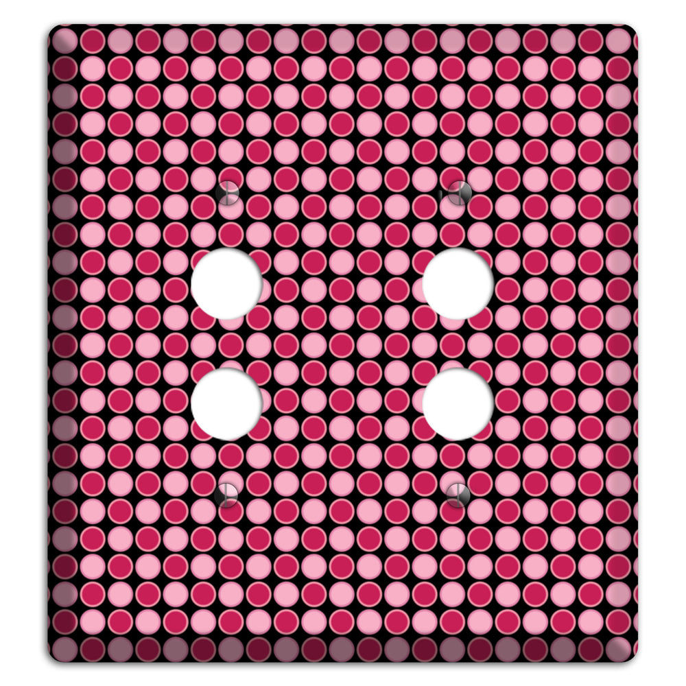 Fuschia and Pink Tiled Dots 2 Pushbutton Wallplate