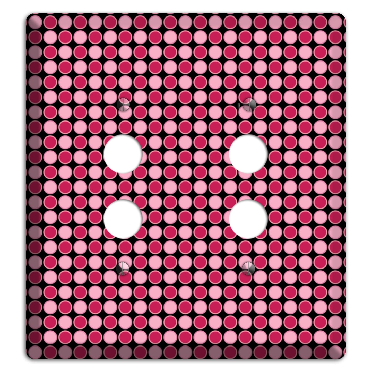 Fuschia and Pink Tiled Dots 2 Pushbutton Wallplate