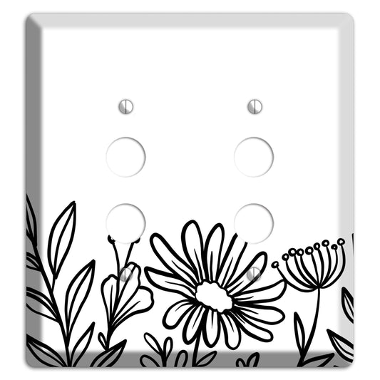 Hand-Drawn Floral 10 2 Pushbutton Wallplate