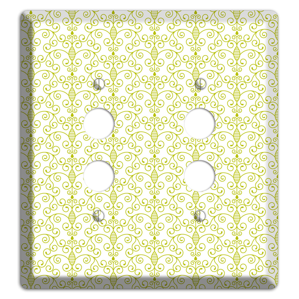 Olive Toile Half Drop 2 Pushbutton Wallplate