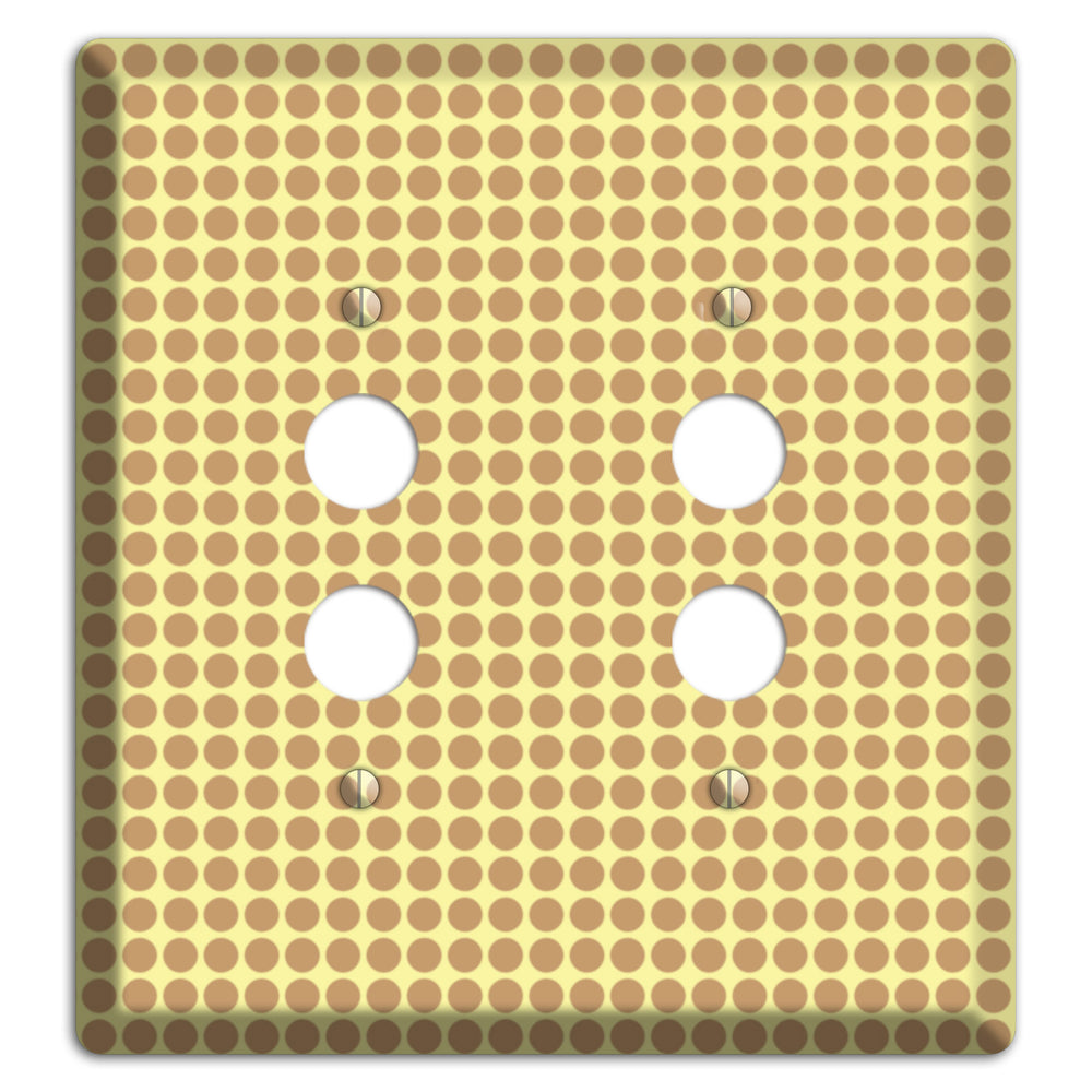 Yellow with Light Brown Tiled Small Dots 2 Pushbutton Wallplate
