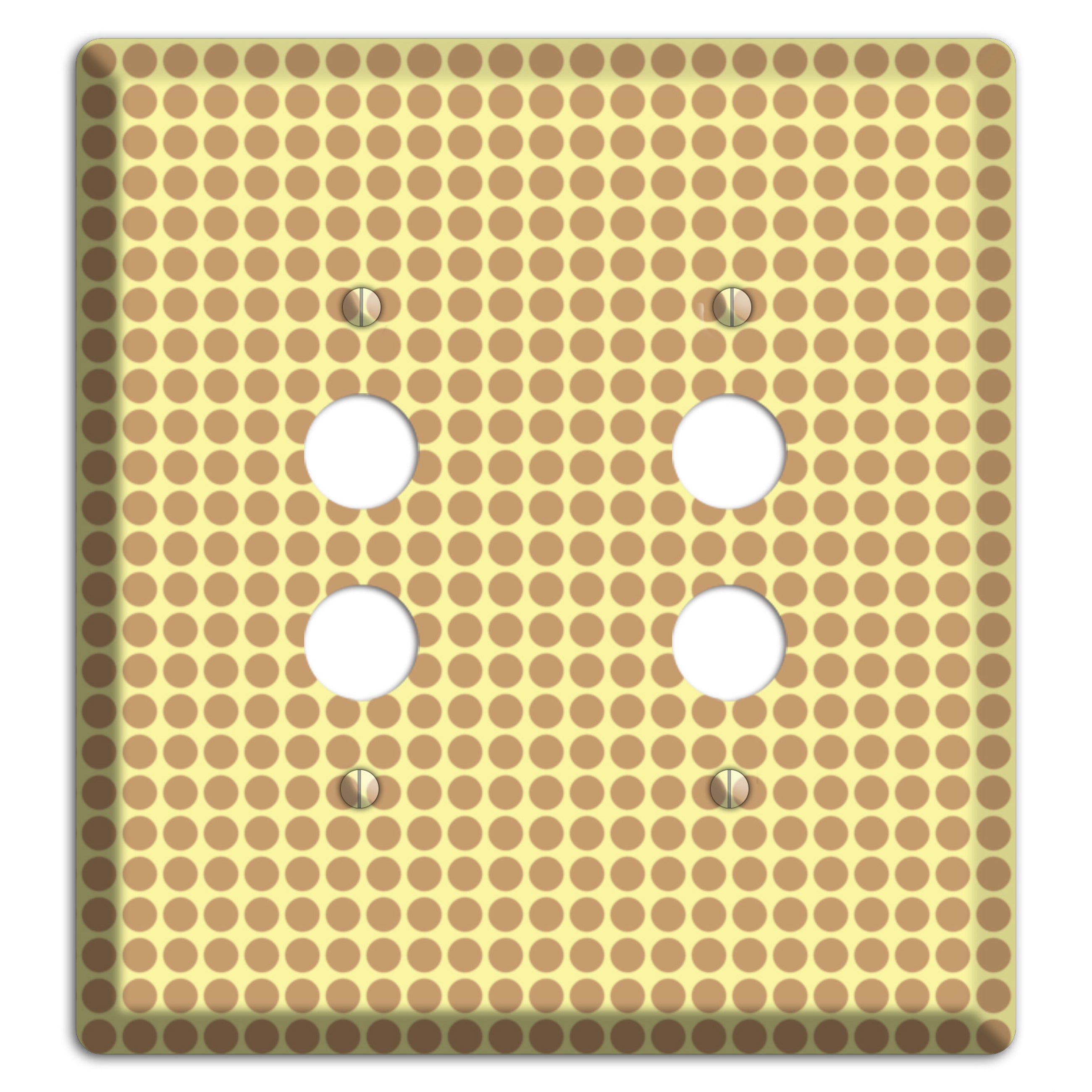 Yellow with Light Brown Tiled Small Dots 2 Pushbutton Wallplate