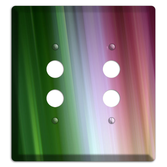 Green Lavender and Pink Ray of Light 2 Pushbutton Wallplate
